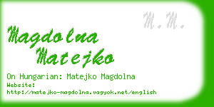 magdolna matejko business card